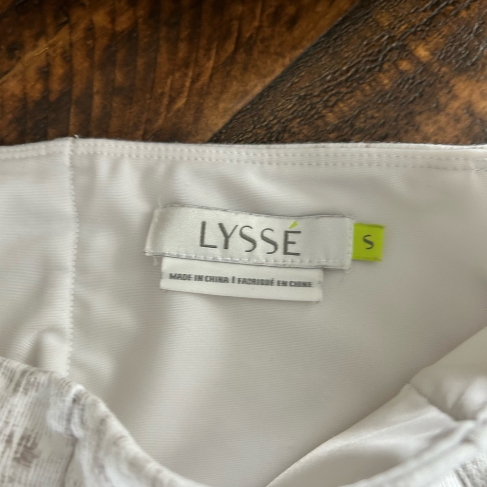 Lysse Skylar Cotton Crop Legging With Mesh Inset - Grey Sketch, S - Picture 6 of 7